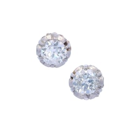 Antique Pair of Studs in 18kt Gold and Platinum with 1.00 CTS in Diamonds