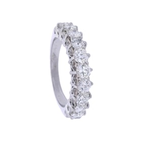 Platinum Half Eternity Band Ring with 1.30 Cts in Diamonds