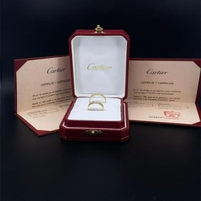 Cartier Vendome Trinity Wedding Band set 18k gold with box & ceritf