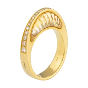 IO SI 18K Yellow Gold Ring with Diamond & Citrine