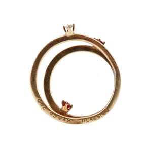 Tiffany & Co. 18k Gold Vintage Pendant with Diamond & Rubies