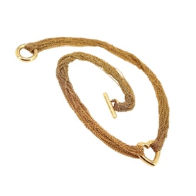Tiffany & Co. Elsa Peretti Heart multi-chain Necklace in 18k yellow Gold