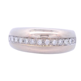 Italian Retro 18kt white Gold Ring with Diamonds