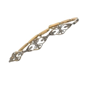 French Bracelet in 18kt Gold and Platinum with Diamonds