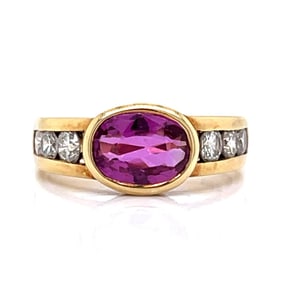 18K Yellow Gold Ruby & Diamond Ring