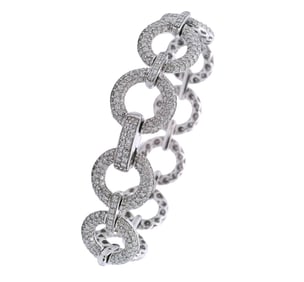 18kt white Gold link Bracelet with 6.05 Cts in Diamonds