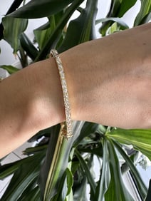 Victorian 1890 Bangle in 18kt yellow Gold with 2.05 Cts in Diamonds