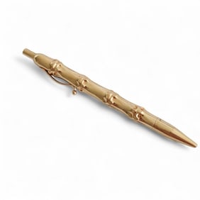 Tiffany & Co. Vintage 14K Yellow Gold Bamboo Collection Ballpoint Pen