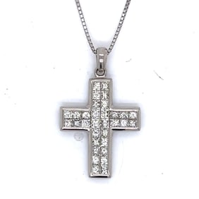 Platinum 1.40 Ct. Diamond Cross Necklace