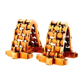 Art Deco French 18k Gold Stirrup Cufflinks