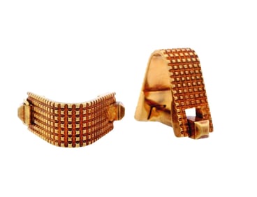 GUBELIN ZURICH Textured 18k Gold stirrup Cufflinks