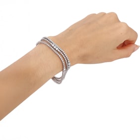 14kt white Gold Multi Strand Tennis Bracelet with 8.50 Cts in Diamonds