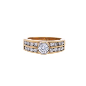 Vintage 18kt yellow Gold Ring with 1.05 Cts in Diamonds