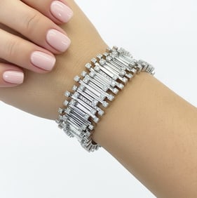 20Kt White Gold 4.25 Ct. Diamond Bracelet