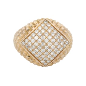 Mid-century 14kt yellow Gold Ring with Diamonds