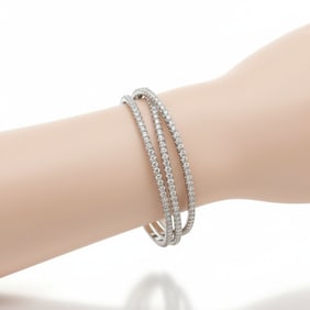 18K White Gold 6.80 Ct. 3-Bangle Diamond Bracelet