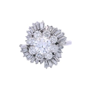 14kt white Gold Cocktail Ring with 2.05 Cts in Diamonds