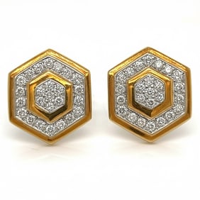 Mid-Century 18K Yellow Gold 2.50 Ct. Diamond Earrings