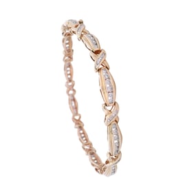 14kt yellow Gold Bracelet with 2.80 Cts in Diamonds