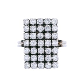 Vintage 18kt white Gold Ring with 1.10 Cts in Diamonds