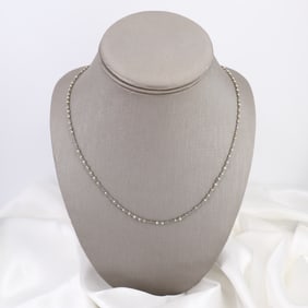Belle Epoque Antique Platinum Chain with Natural Pearls