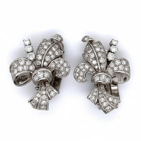 Art Deco Platinum 2.50 Ct. Diamond Earrings