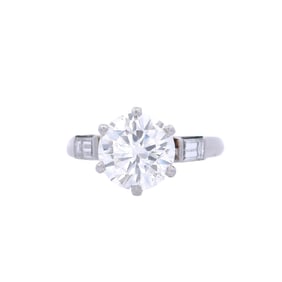 Vintage Platinum Engagement Ring 2.16 CTW in Diamonds