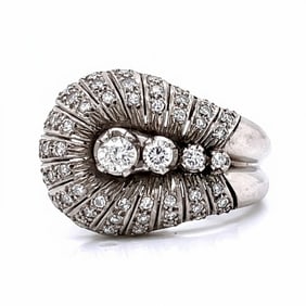 Art Deco Platinum 1.10 cts Diamond Ring