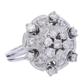 Platinum Deco Ring with Diamonds