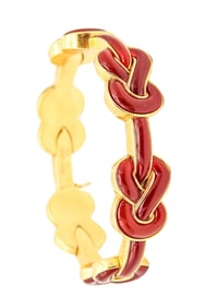 ANGELA CUMMINGS Vintage Knots Bracelet in 18Kt yellow Gold With Carnelian