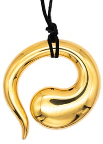 Tiifany & Co. Elsa Peretti Sivler Vermeil in 18kt Gold Eternal Circle Pendant Necklace