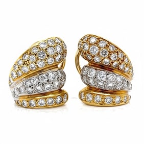 18K Yellow & White Gold 2.55 Ct. Diamond Earrings