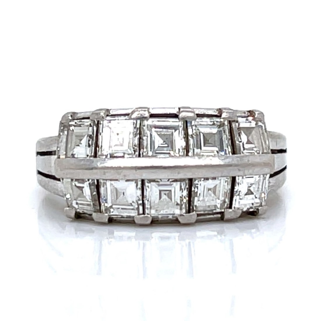 Vintage Platinum Ring with 1.60 Cts in Diamonds (1 of 5)