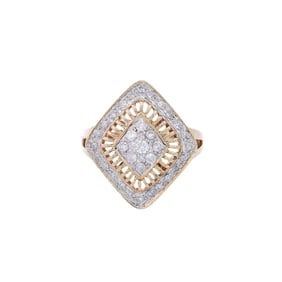 Vintage 14kt two tones Ring with Diamonds