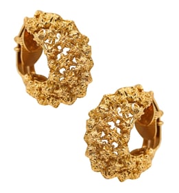TIFFANY & CO. 1960 George Schuler Clips Hoops Earrings In 18Kt Yellow Gold