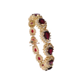 14kt yellow Gold Bracelet with Rubies & Diamonds