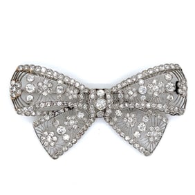 Belle Epoque Platinum Bow Brooch with 10.0 Cts in  Diamonds