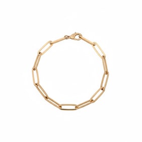 14kt yellow Gold solid Paper Clip Link Bracelet