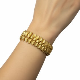 1960’s 18K Yellow Gold leaf motif Bracelet