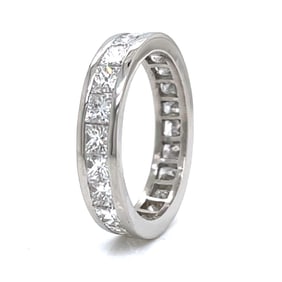 Platinum 3.70 Ct. Princess-cut Diamond Eternity Ring