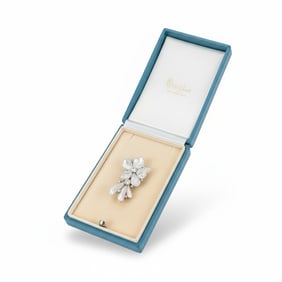 RUSER 18K & Platinum Pearl & Diamond Brooch