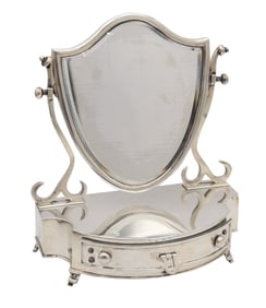 LEVI & SALAMAN 1902 Birmingham Desk Chest With Mirror In .925 Sterling Silver
