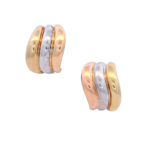 18kt Tri-Tones Hoop Earrings