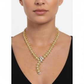 Mid-century 18K Yellow Gold 3.50 Ct. Diamond Necklace