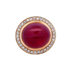 14kt yellow Gold Ring with 14.10 CTW in Ruby and Diamonds