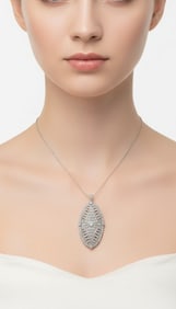 Art Deco Filighree Platinum Pendant with 3.50 Cts in Diamonds