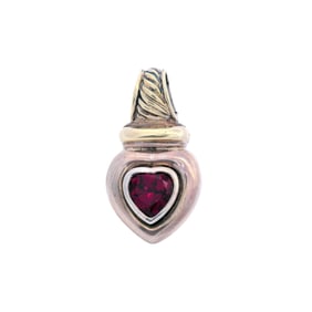 David Yurman 14kt yellow Gold & Sterling Silver Pendant with Red Tourmaline