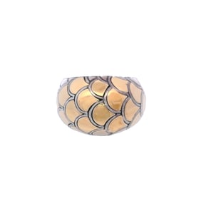 John Hardy 18kt yellow Gold & Sterling Silver Dome Ring