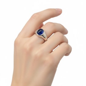 Art Deco Platinum GIA Certified No-heat Sapphire Ring