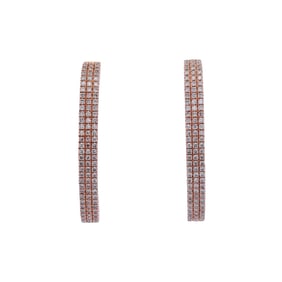 14kt Rose Gold Earrings with 0.90 Cts in Diamonds